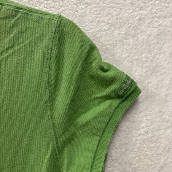 Disney Polo Womens Large Green Embroidered Preppy Minimal Short Sleeve - Picture 6 of 7